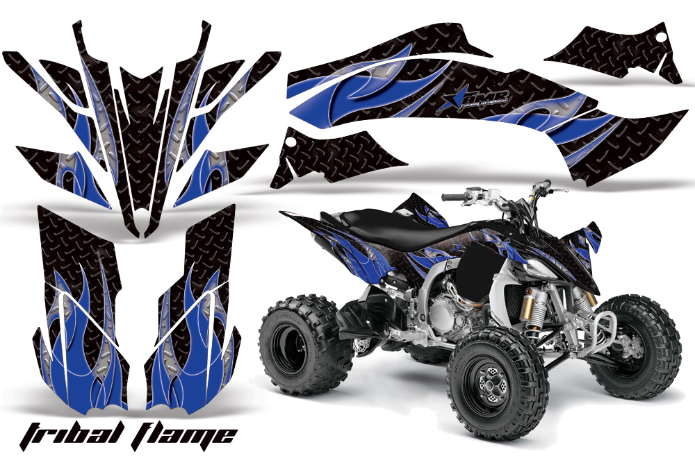 Yamaha YFZ450 2009 Graphics TribalFlame Blue